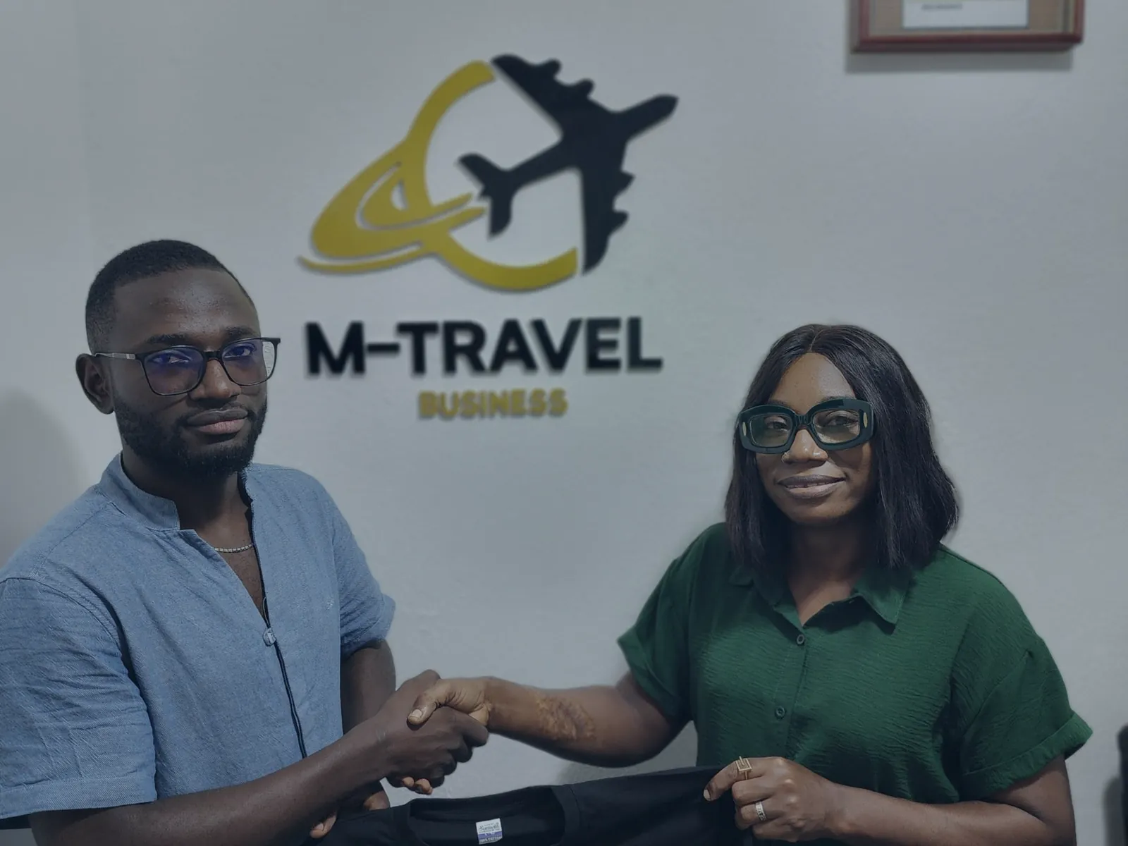 Makazung Ndieffouo Georgette Viviane, managing director of Verbatim, with Makazung Cyrille, at the Japoma office in Douala