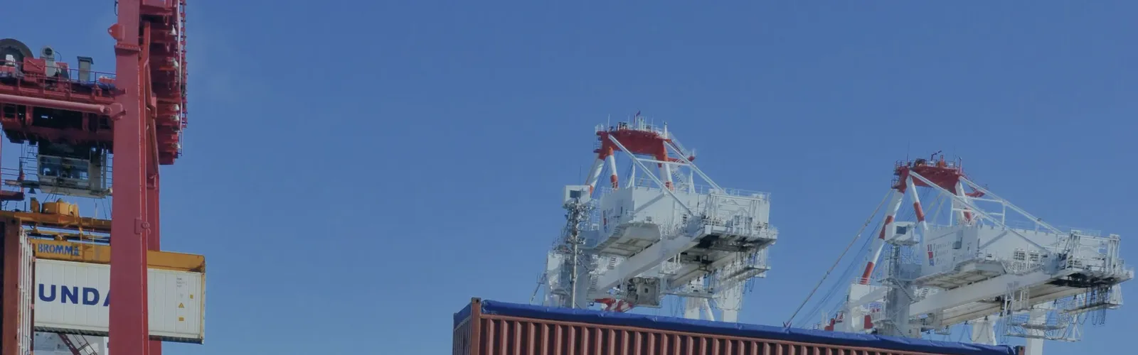 Containers stacked at a port terminal